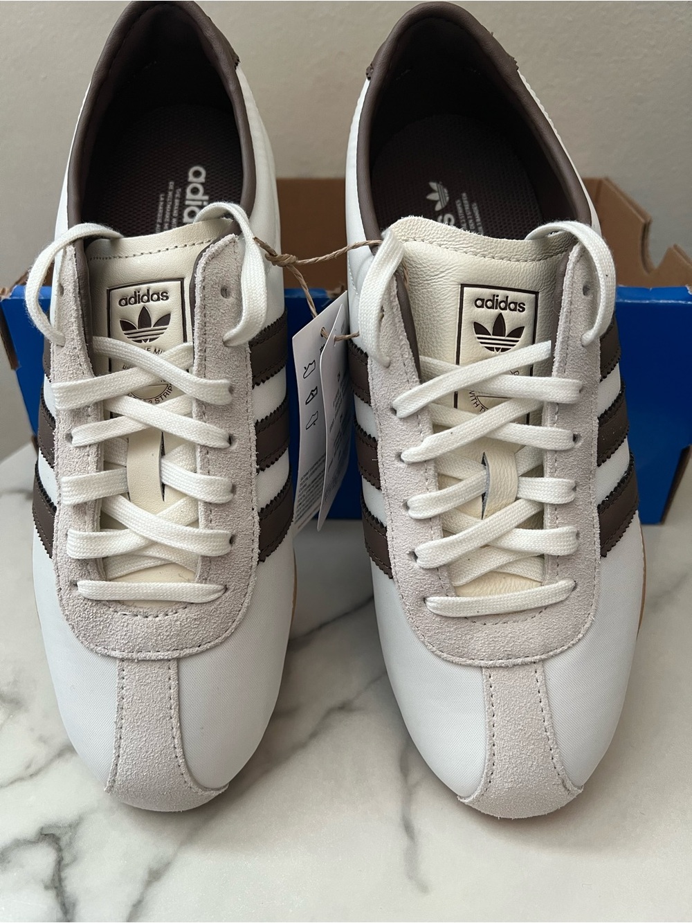 Adidas Tokyo W Women’s 6.5 Off White Brown Suede Gum Sole Sneakers NIB - Picture 10 of 13